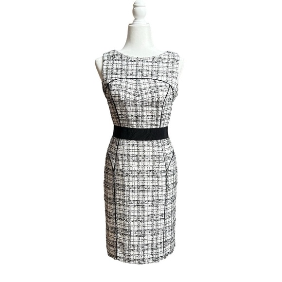 Milly Black and White Halter Sheath Midi Dress - Picture 3 of 15